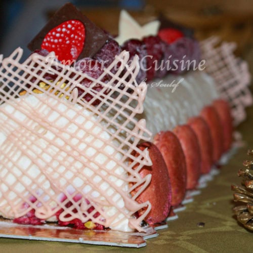 buche facile litchi et framboise