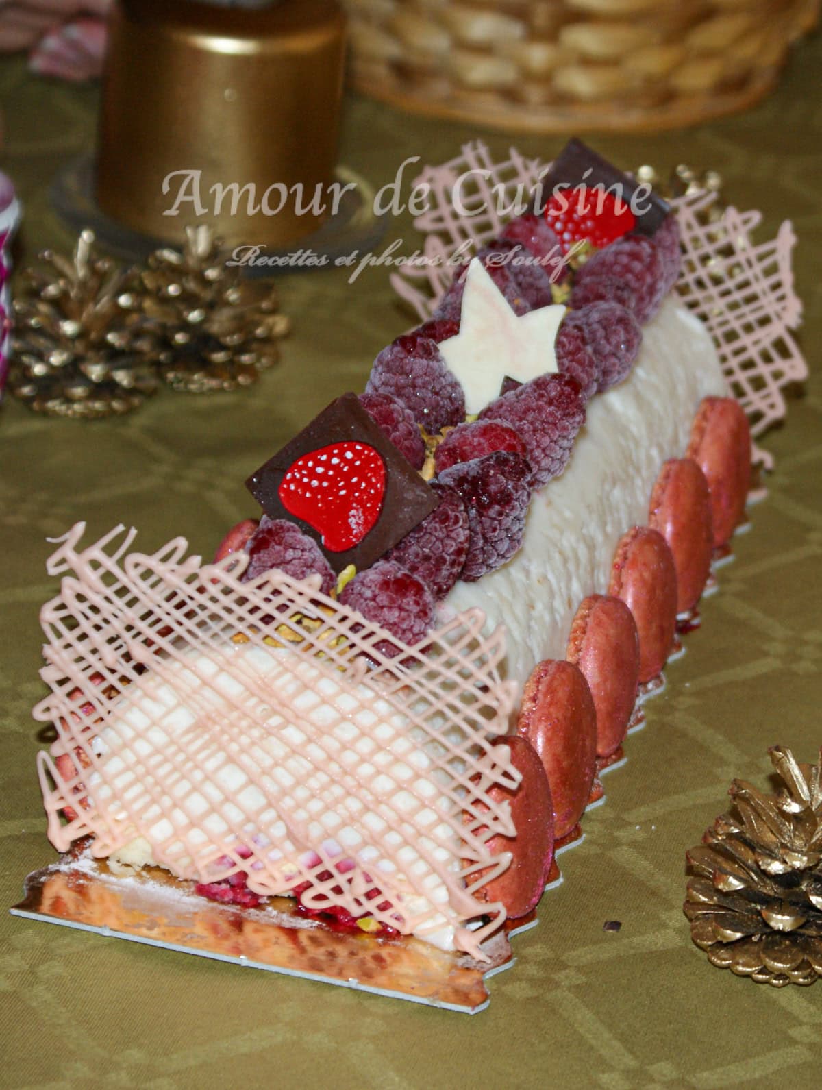 buche au litchi et framboise facile