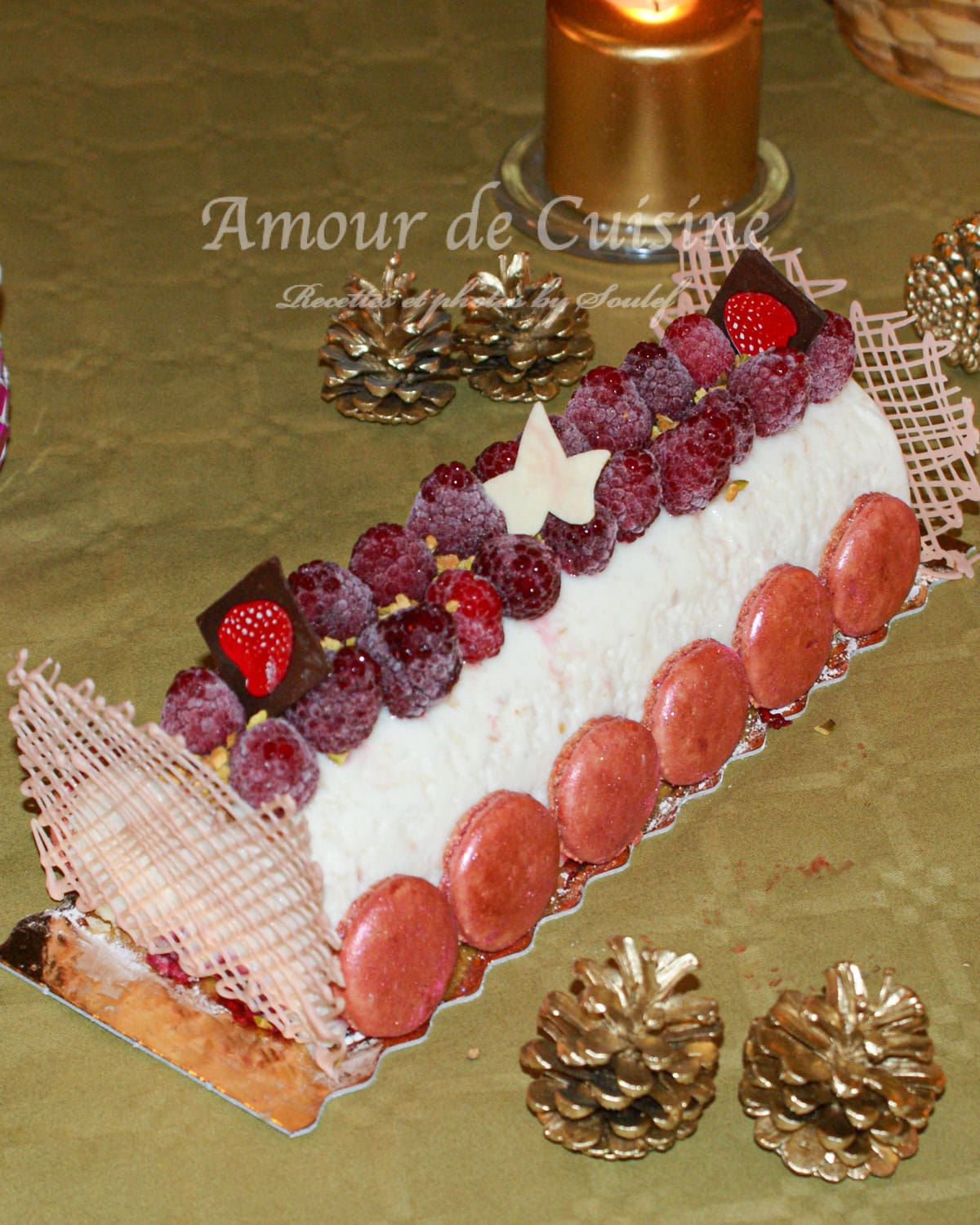 Buche au litchi et framboise facile