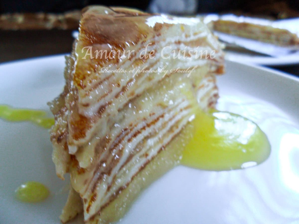 gateau de crepes à la compote de pomme au caramel