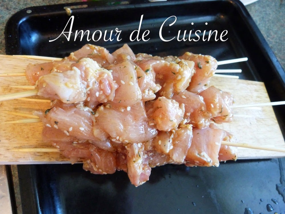 brochettes de poulet teriyaki