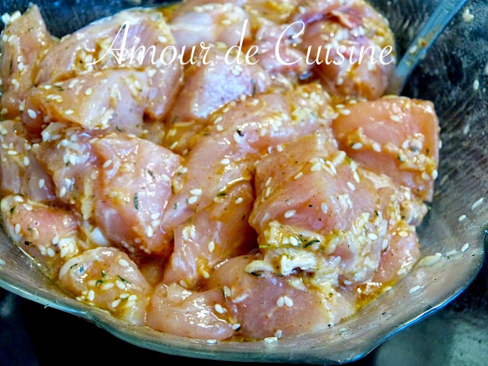 poulet mariné dans la sauce teriyaki