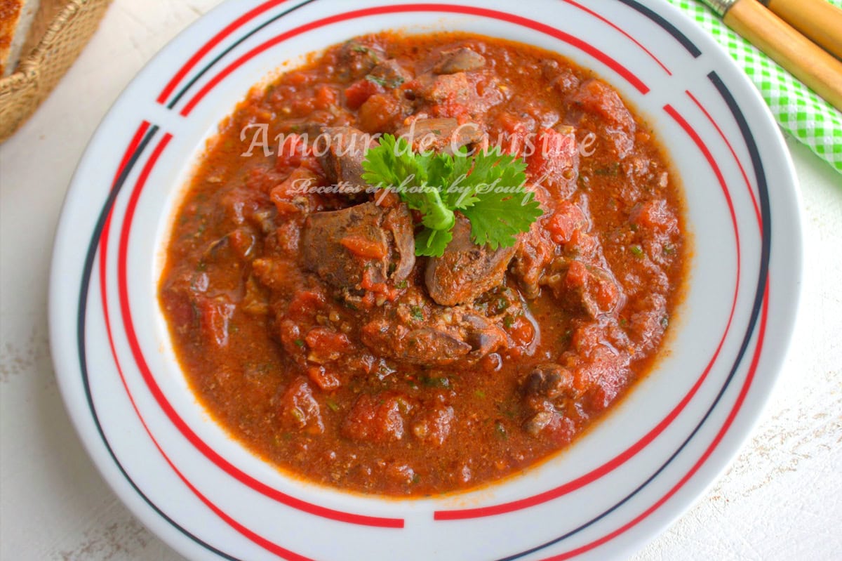 Recette de foie de poulet en sauce tomate