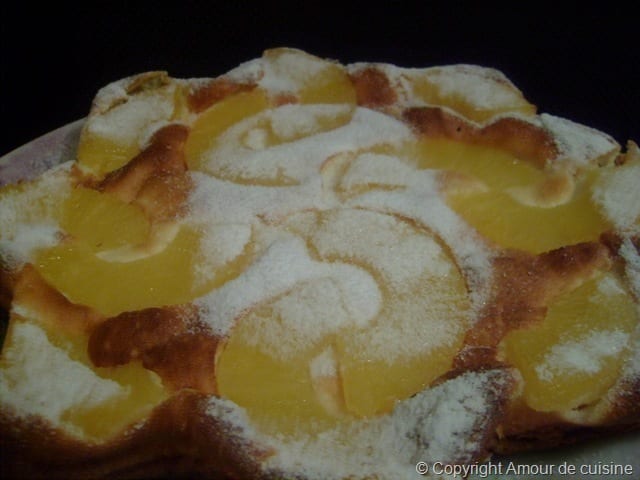 tarte à la ricotta à l'ananas et écorces d'orange confites