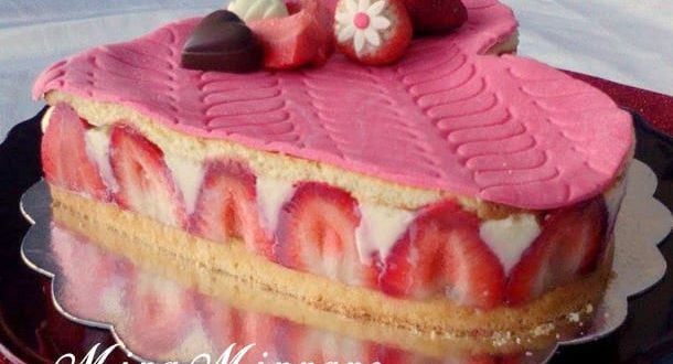 Fraisier Classique En Forme De Coeur Amour De Cuisine