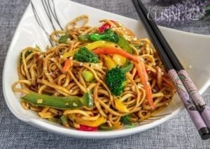 Recette nouilles chinoise sautées aux légumes 2