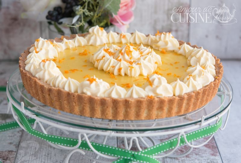 tarte à l'orange cremeuse et croustillante