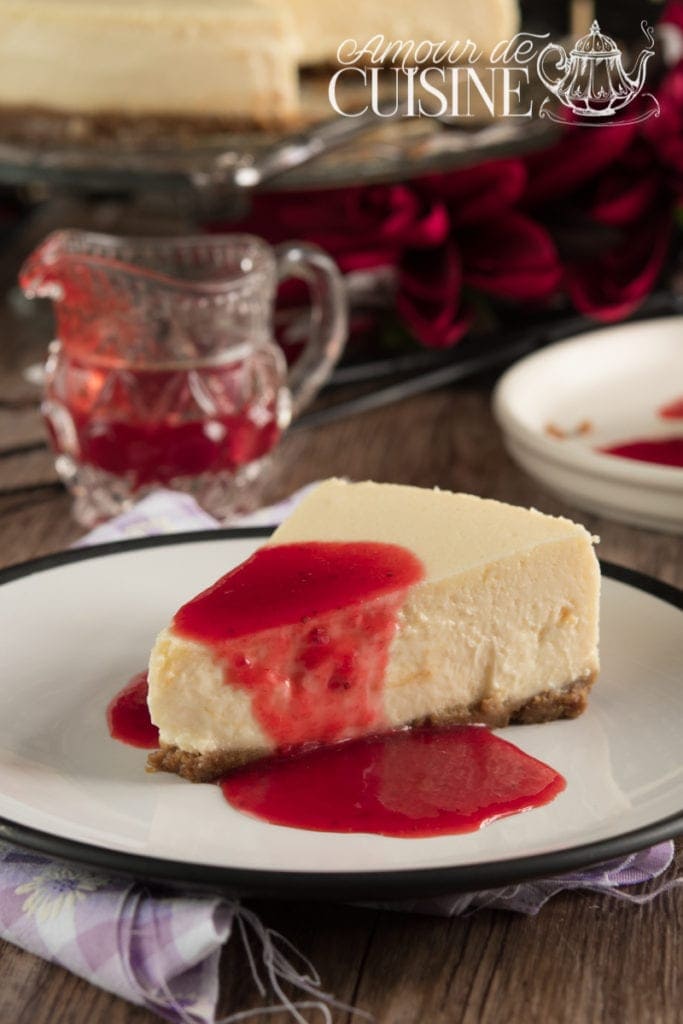 cheesecake new yorkais au coulis de fraises