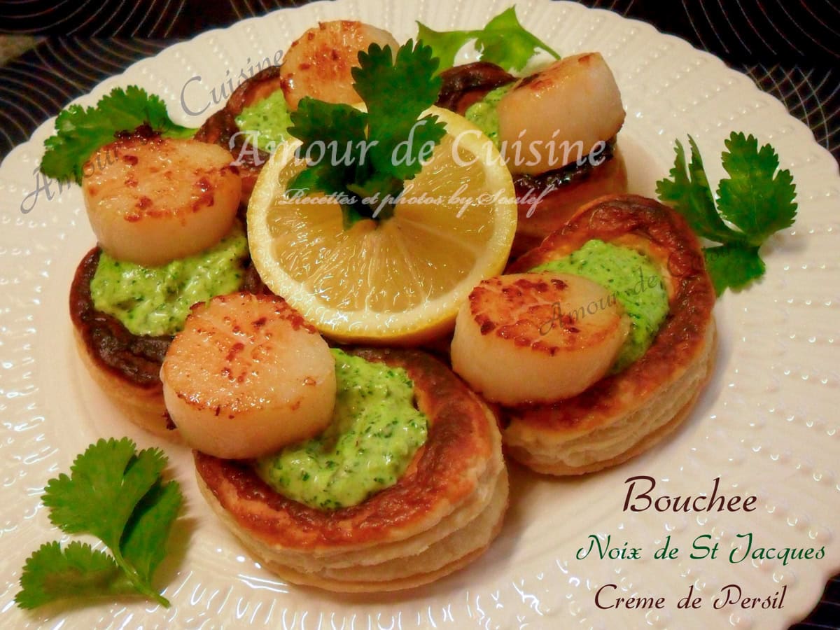 Bouchées aux Saint-Jacques au beurre au persil