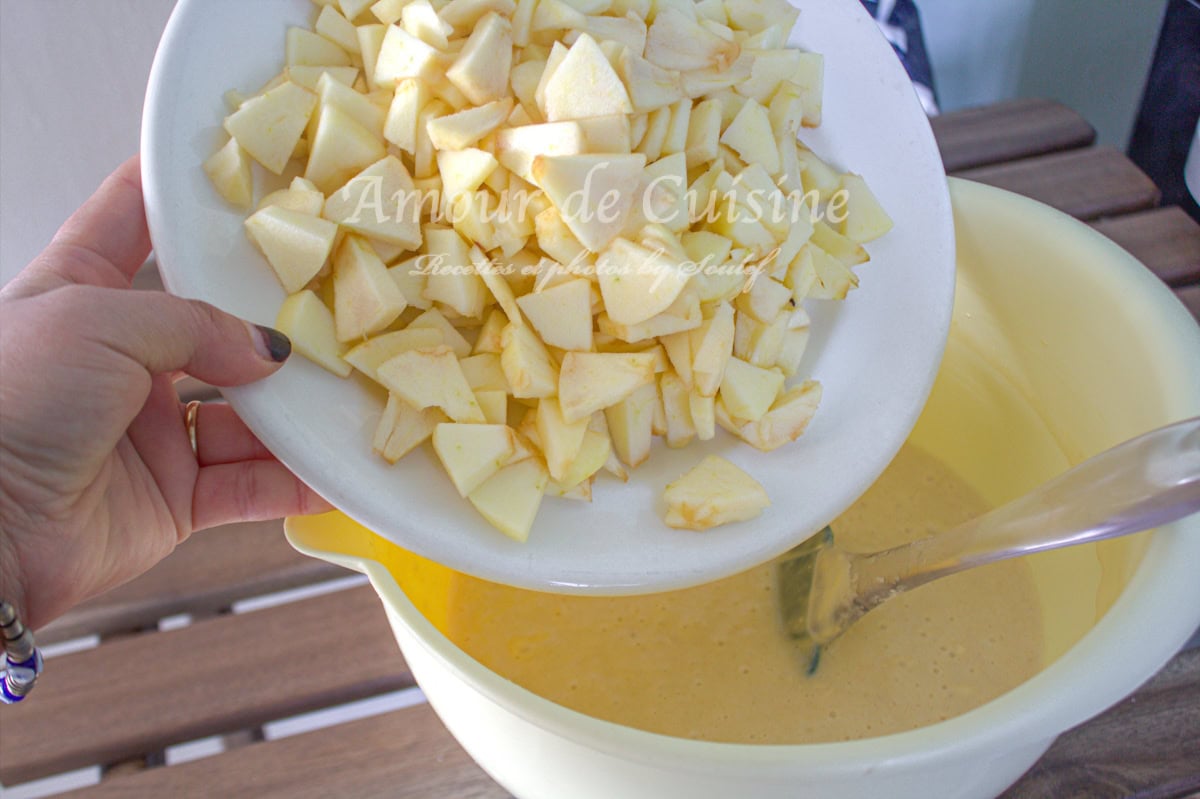 preparation du moelleux aux pommes