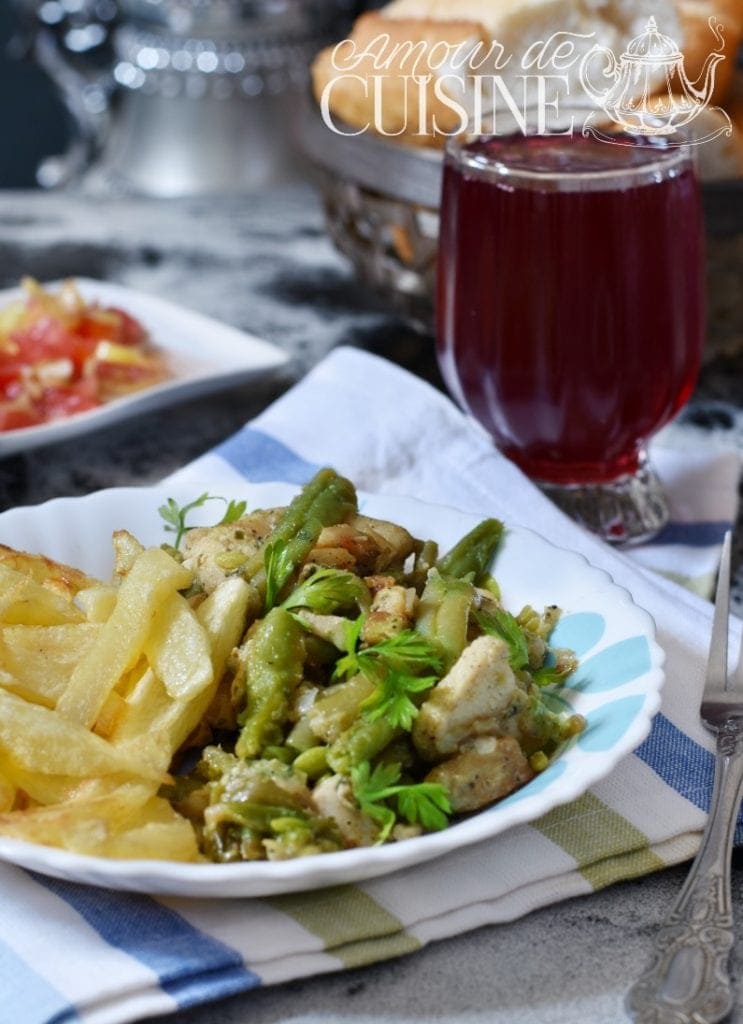 Poêlée de poulet et haricots verts