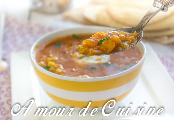 soupe de lentilles corail à la patate douce