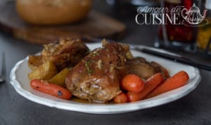 diner facile et rapide à la poêle- cuisses de poulet aux légumes