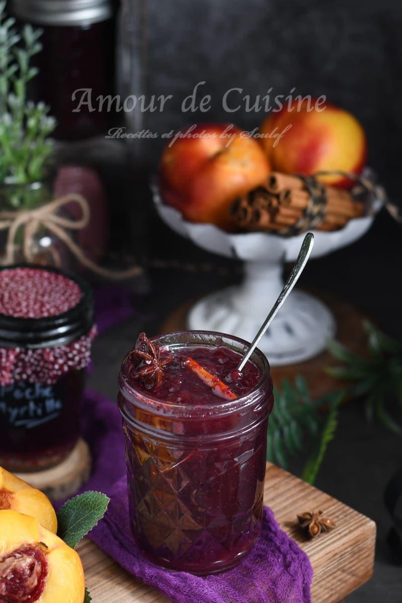 Confiture De Peches Et Myrtilles Amour De Cuisine