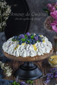 pavlova à la lavande et crème au citron