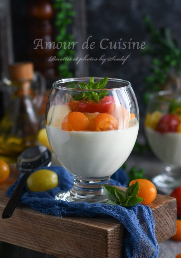 Meli melo sur panna cotta à la mozarella