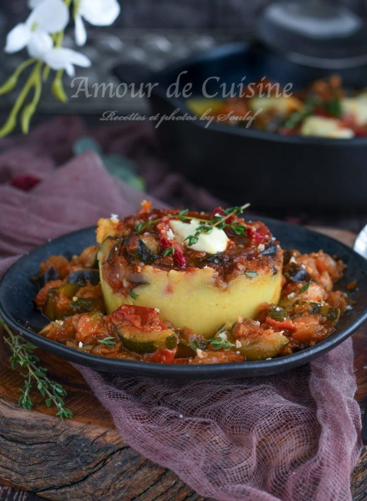 polenta à la ratatouille gratinée