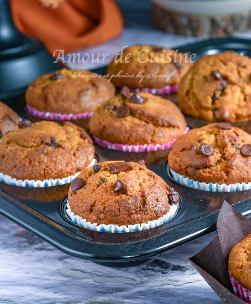 Muffins aux pépites de chocolat - Recette Cake Factory