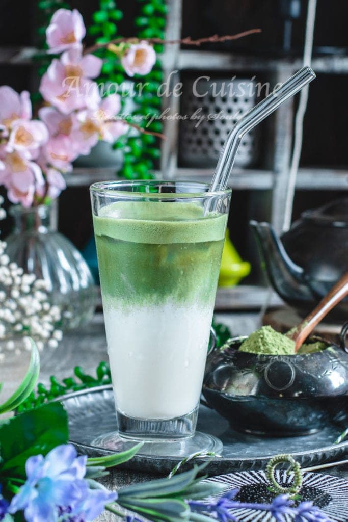 latte glacé au thé vert matcha