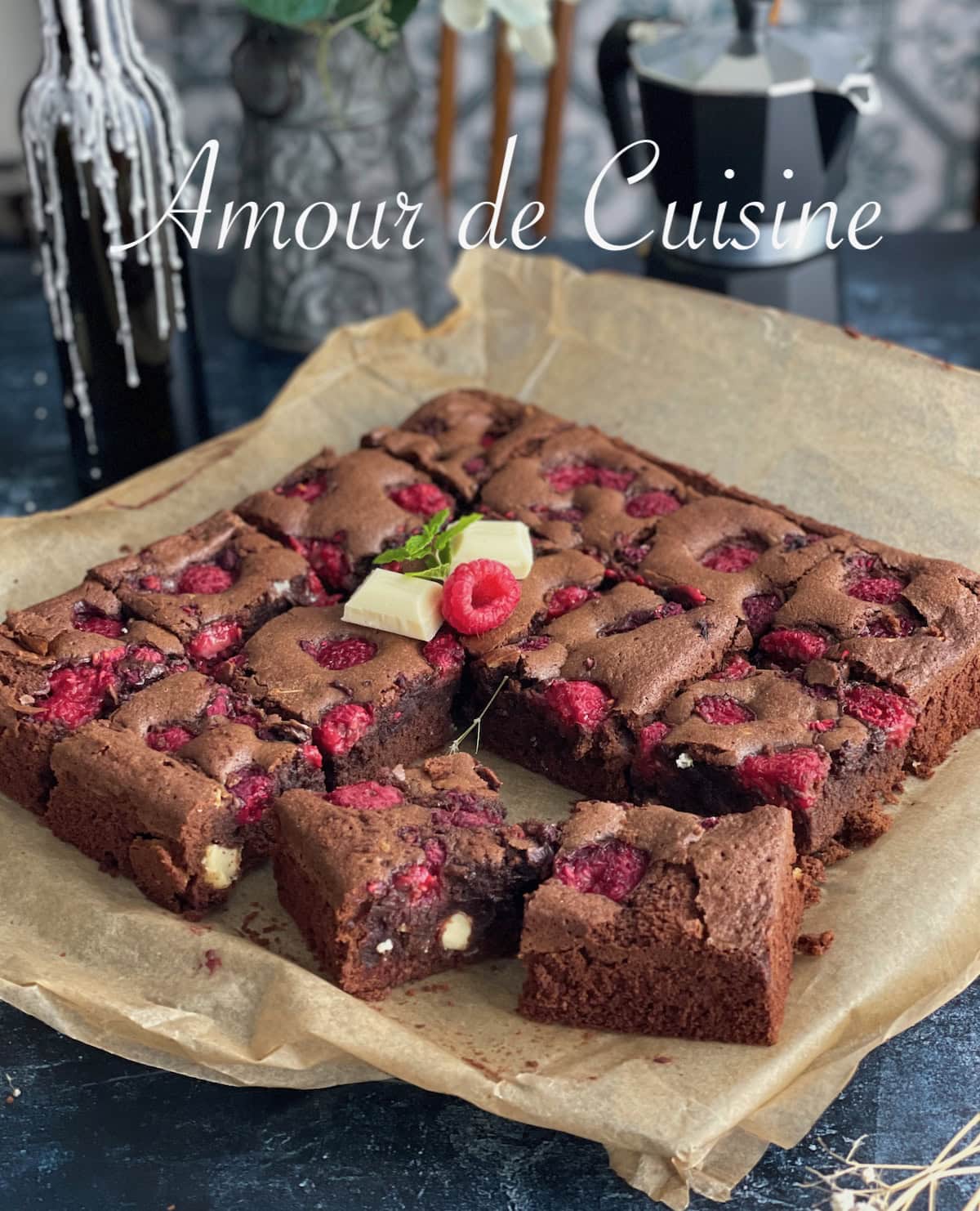 brownie aux framboises fondant et moelleux