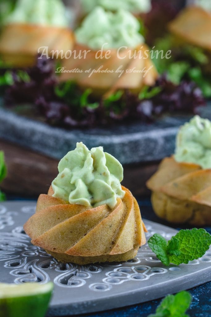 mini cake à la creme d'avocat