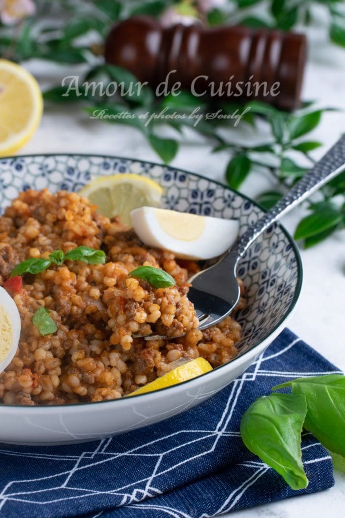 Orge perlé à la viande hachée