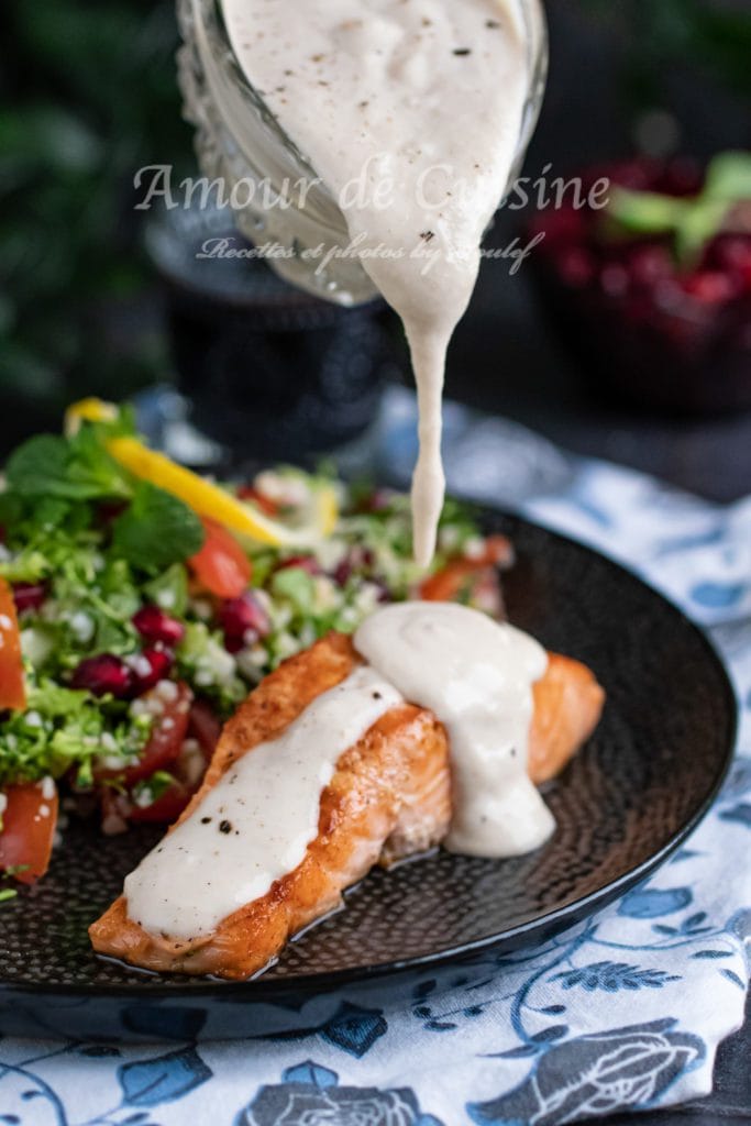 Saumon à la sauce tahini