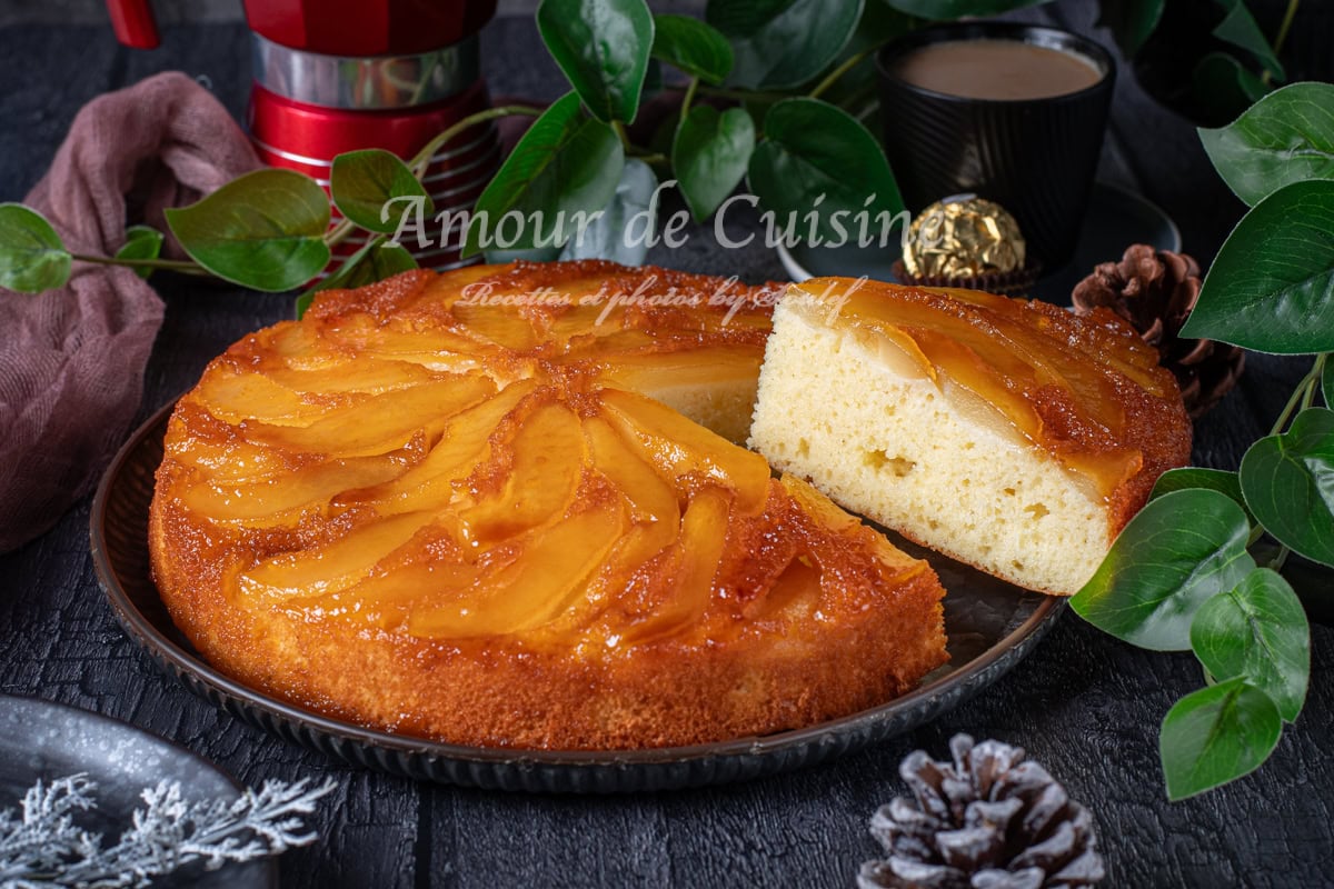 Gâteau fondant aux poires