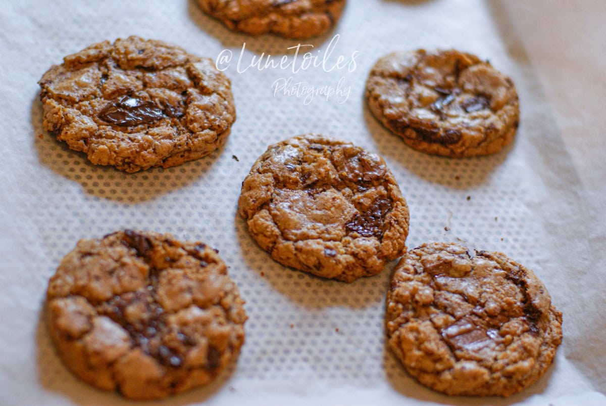 cuisson parfaite des cookies aux pepites de chocolat