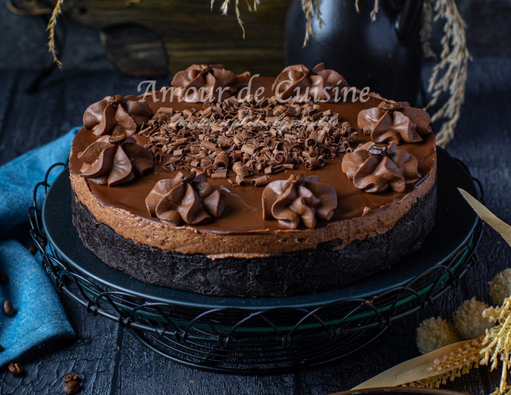 gateau cheesecake sans cuisson au chocolat