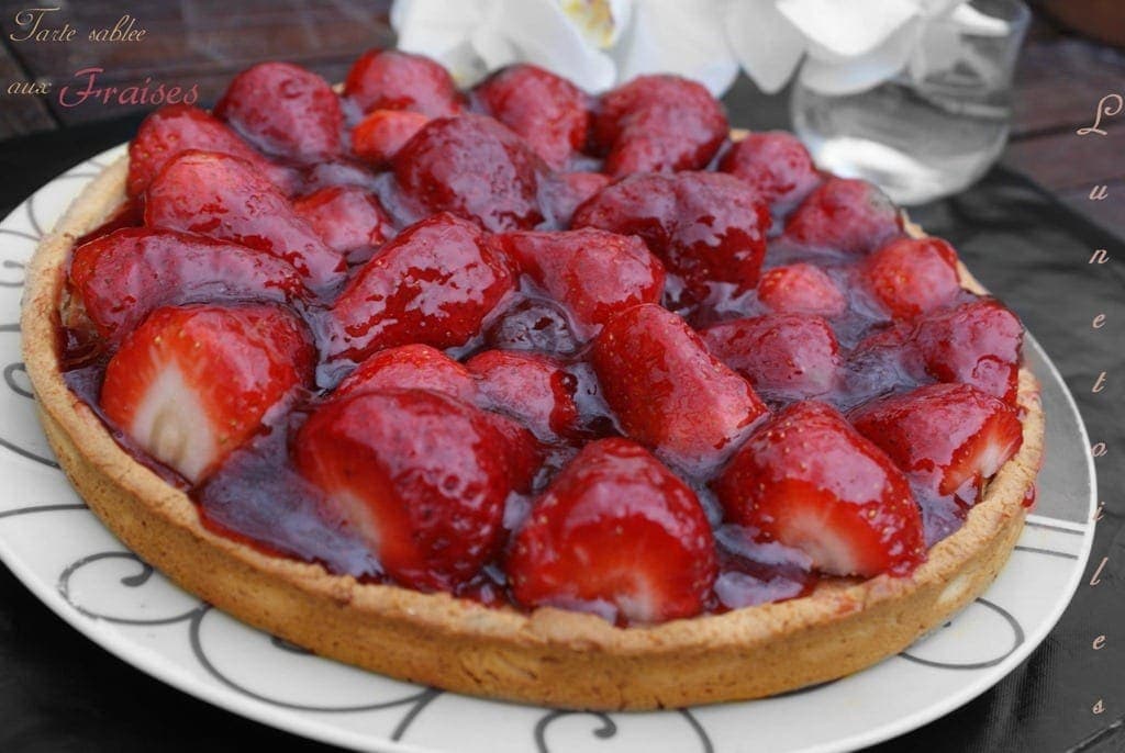tarte aux fraises à la creme d'amandes