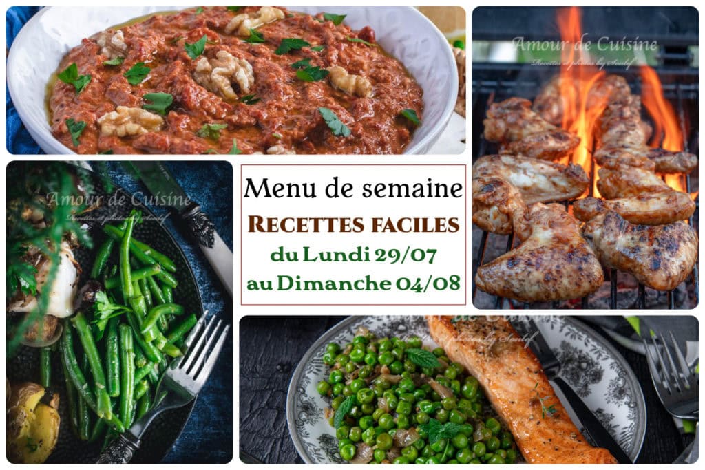 Menu de la semaine 31