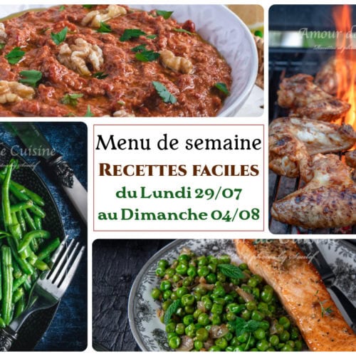 Menu de la semaine 31