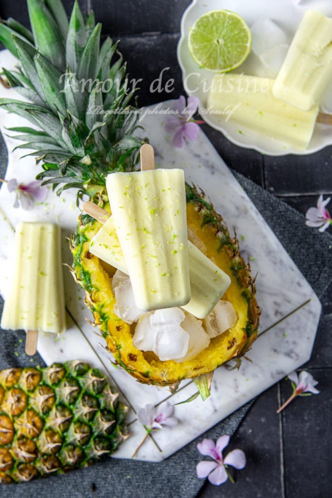 batonnets glacés ananas et coco