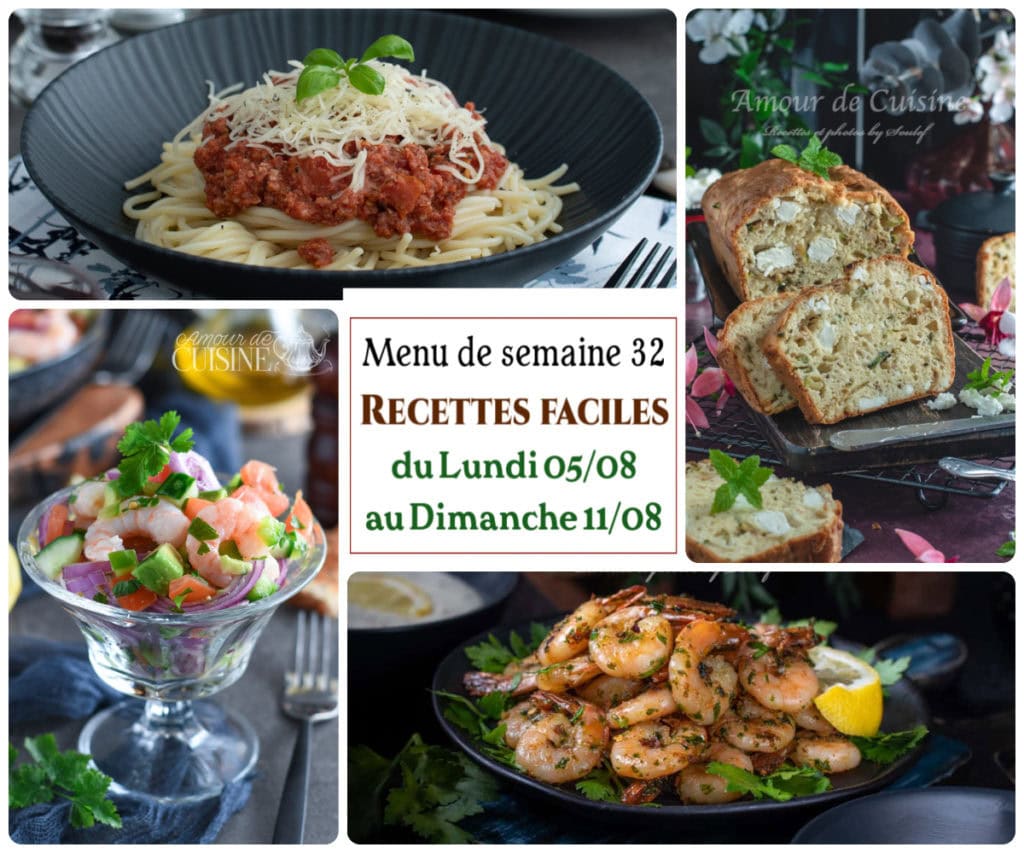 Menu de la semaine 32