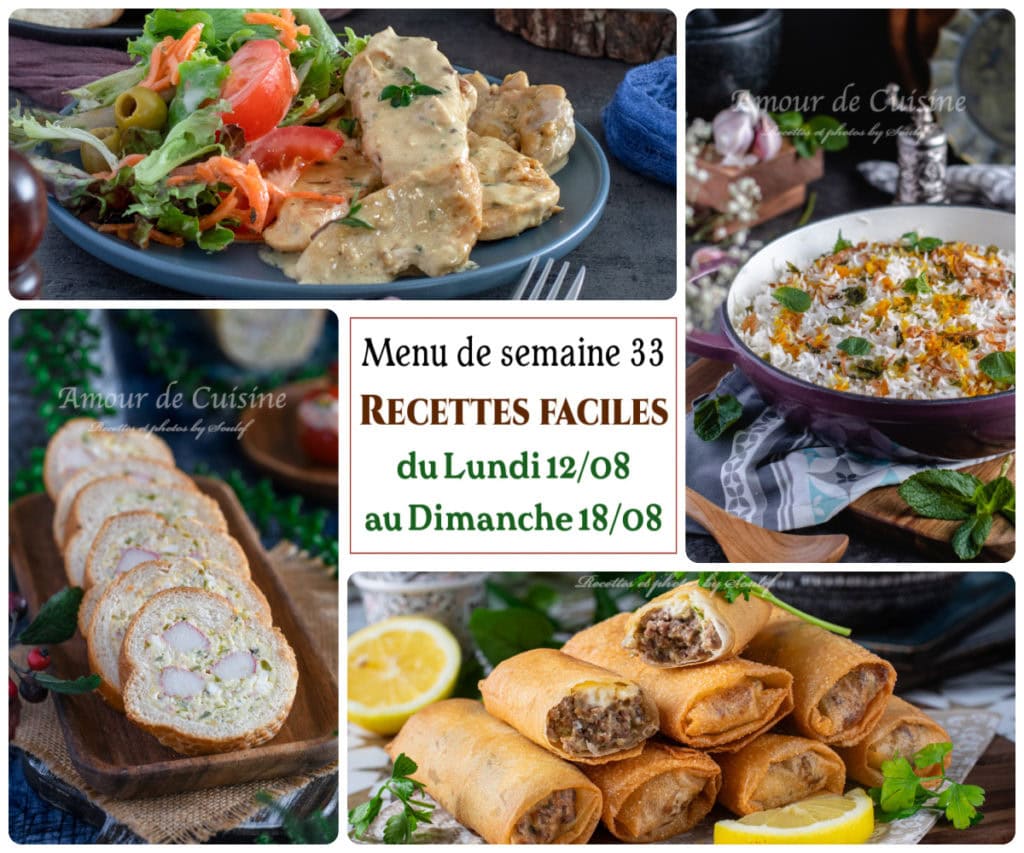 menu de semaine 33