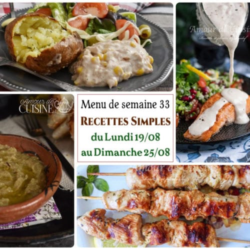 Menu de la semaine 34