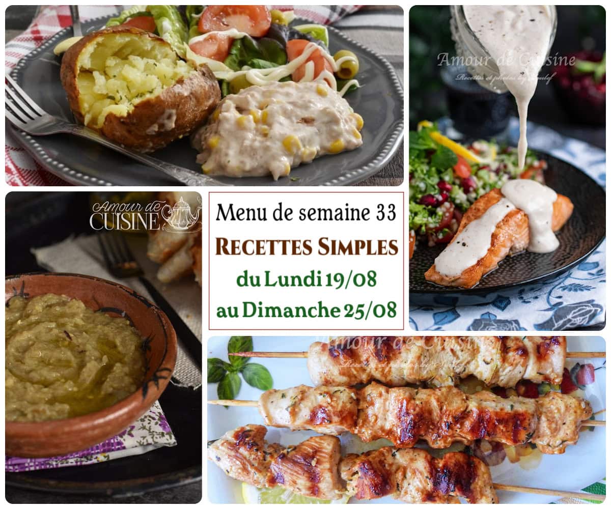 Menu de la semaine 34