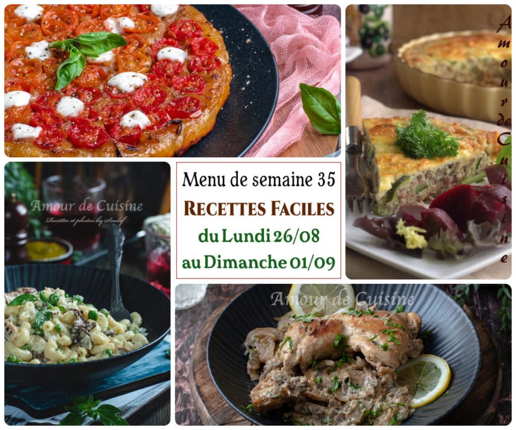 Menu de la semaine 35