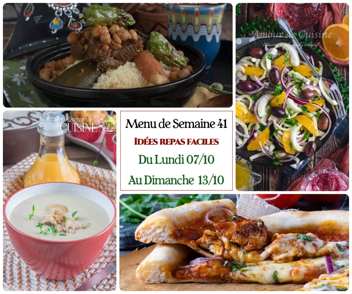 Menu de la semaine 41, 07 au 13 octobre