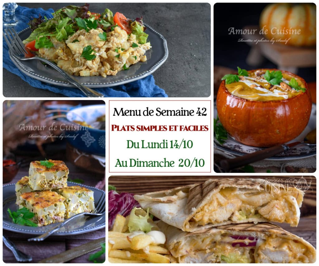 menu de la semaine 42