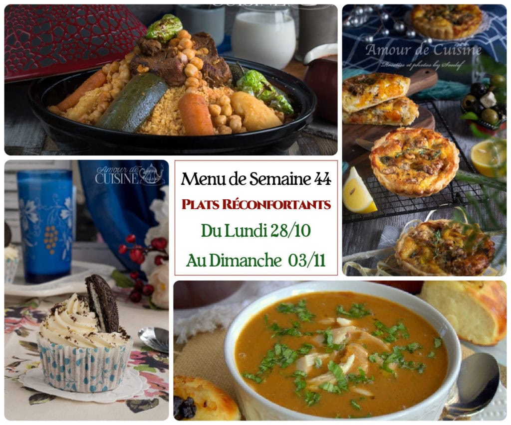 Menu de la semaine 44