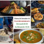 menu de la semaine 44