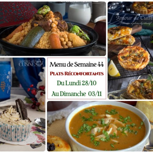 menu de la semaine 44