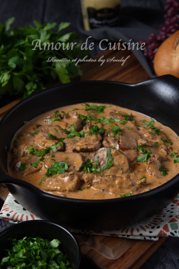 Boeuf stroganoff facile