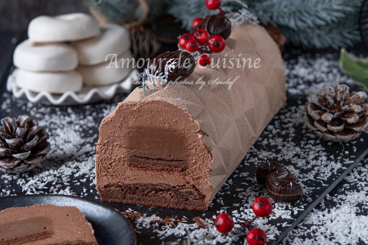 Bûche royale au chocolat pour Noel