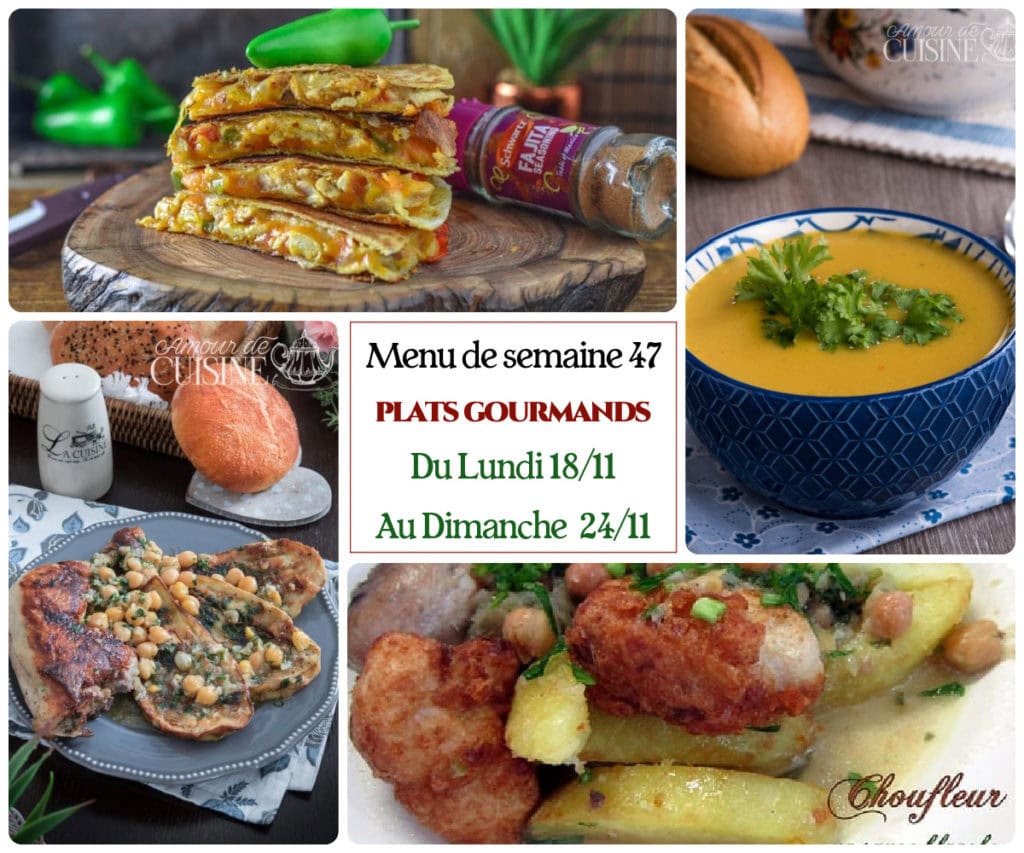 menu de la semaine 47