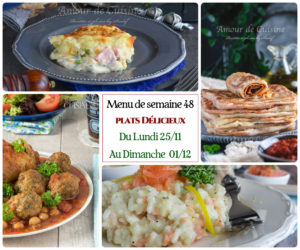 menu de la semaine 48