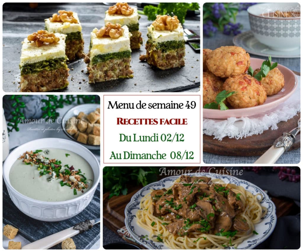 Menu de la semaine 49