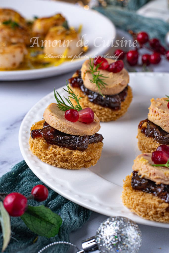 Canapés au foie gras et pain d'epice